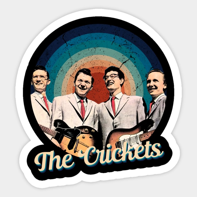 Be-Bop-a-Lula with The Crickets Rockin' Shirt Sticker by Mckenna Paucek